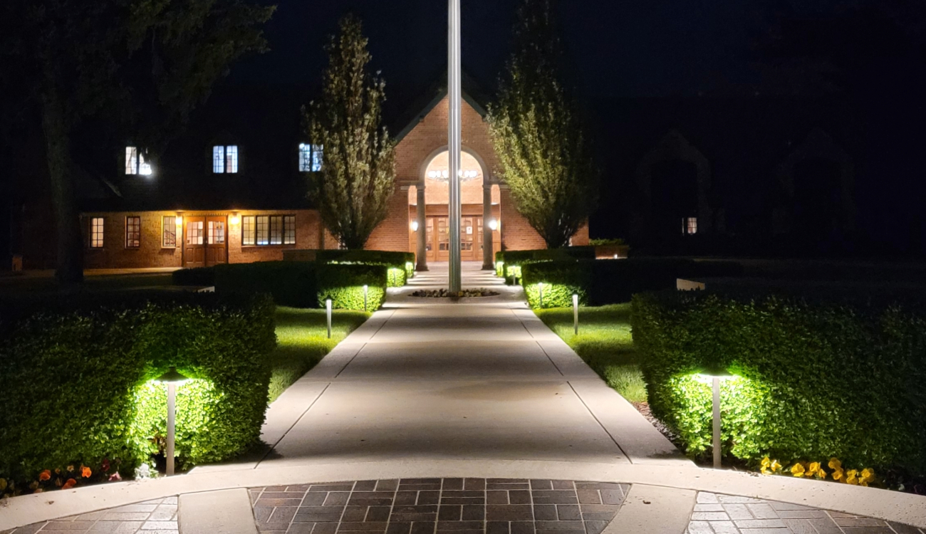 commercial lighting omaha retail storefront LED facade uplighting night Omaha Nebraska